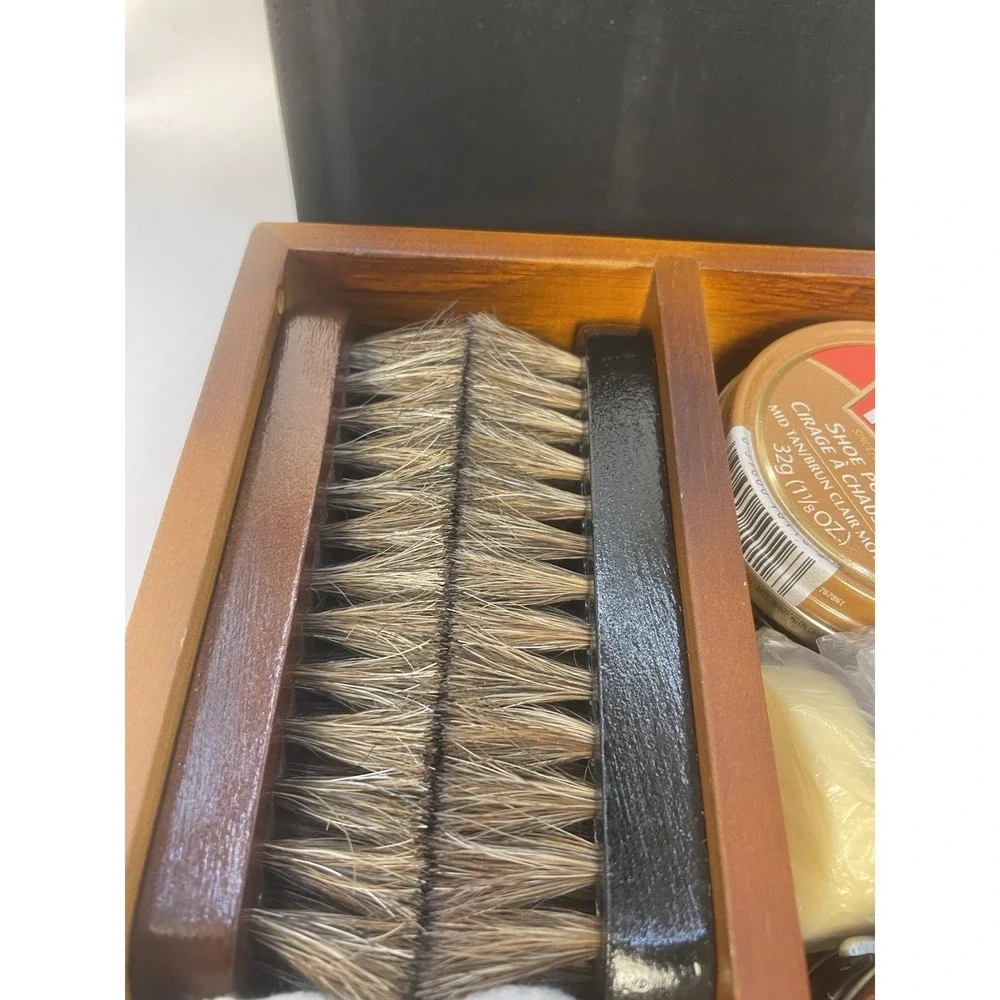 Vintage High-End Executive Shoe Shine Valet Box w/Accessories